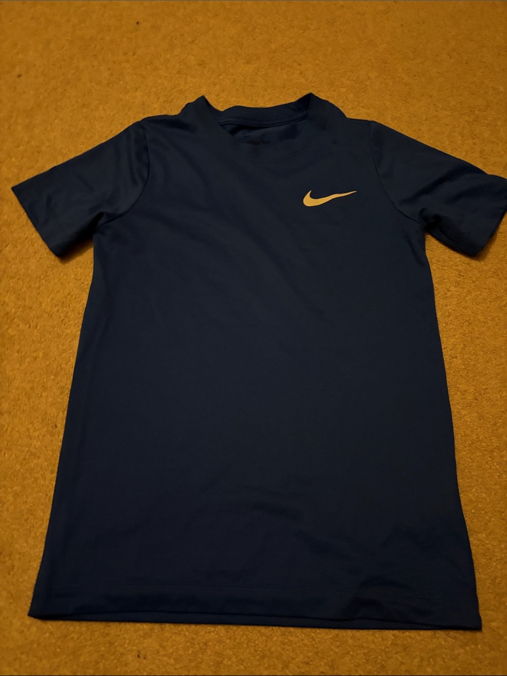 Nike Navy Short-Sleeve Tee with Gold Swoosh
